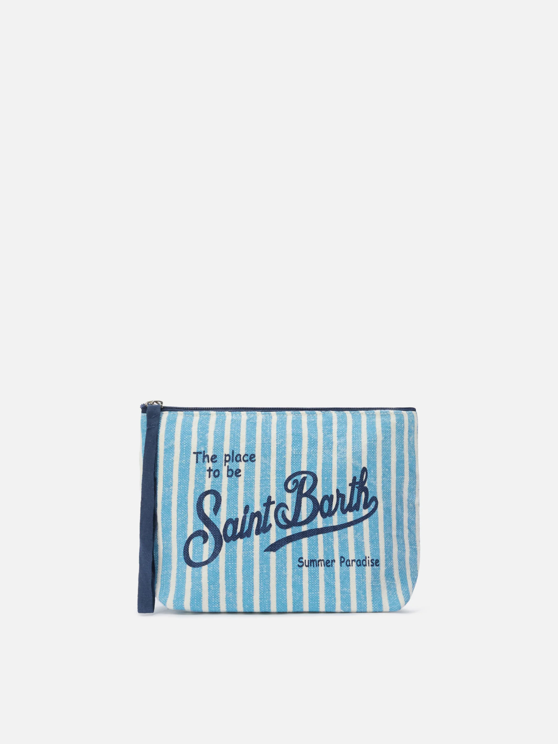 POCHETTE À RAYURES BLEU CIEL