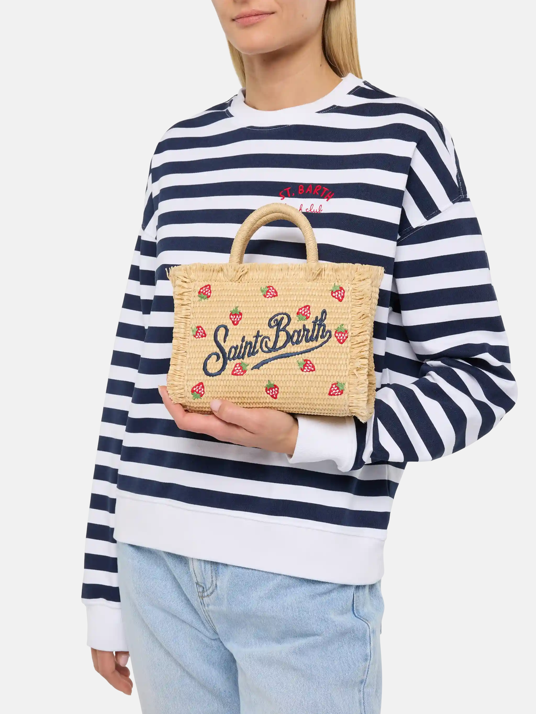 SAC MINI EN PAILLE AUX FRAISES