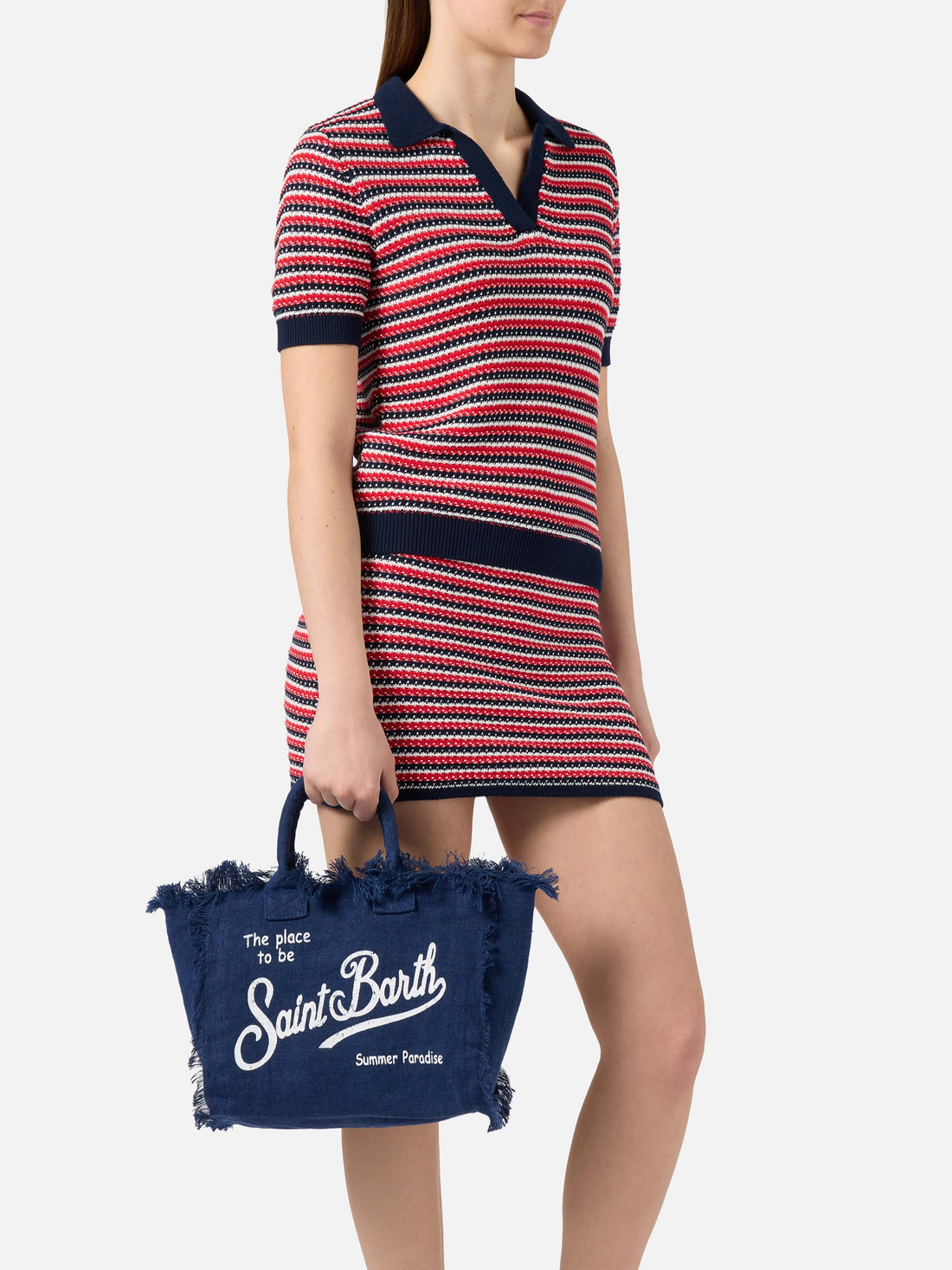 SAC MOYEN EN LIN BLEU MARINE