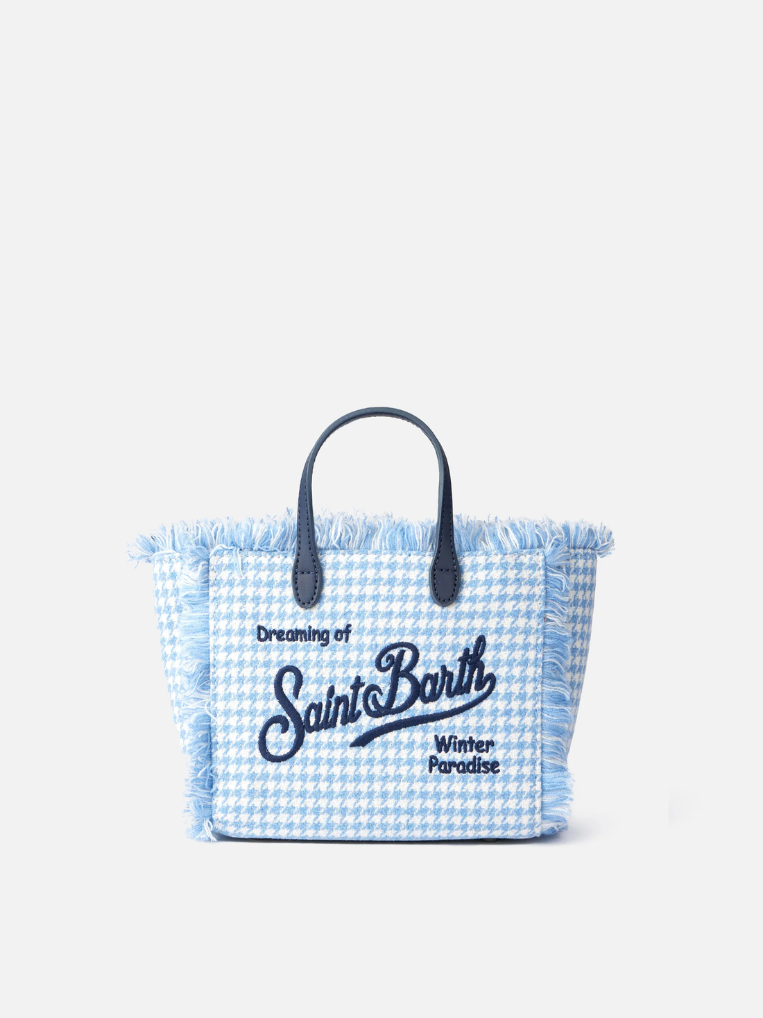 SAC MINI PIED-DE-POULE BLEU CIEL