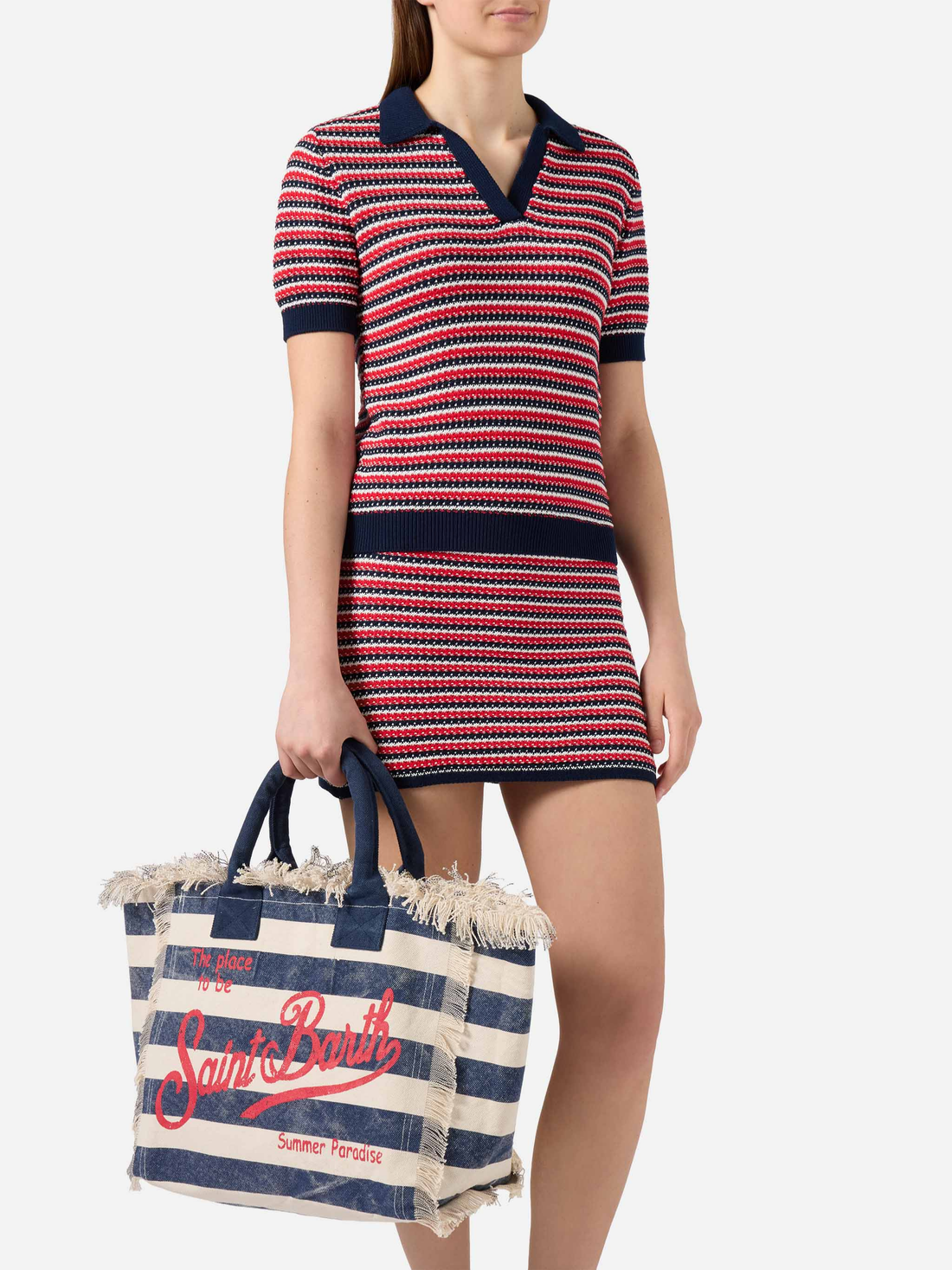 SAC À RAYURES BLEU MARINE