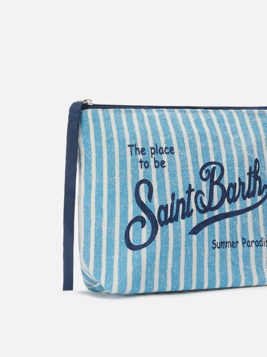 POCHETTE À RAYURES BLEU CIEL