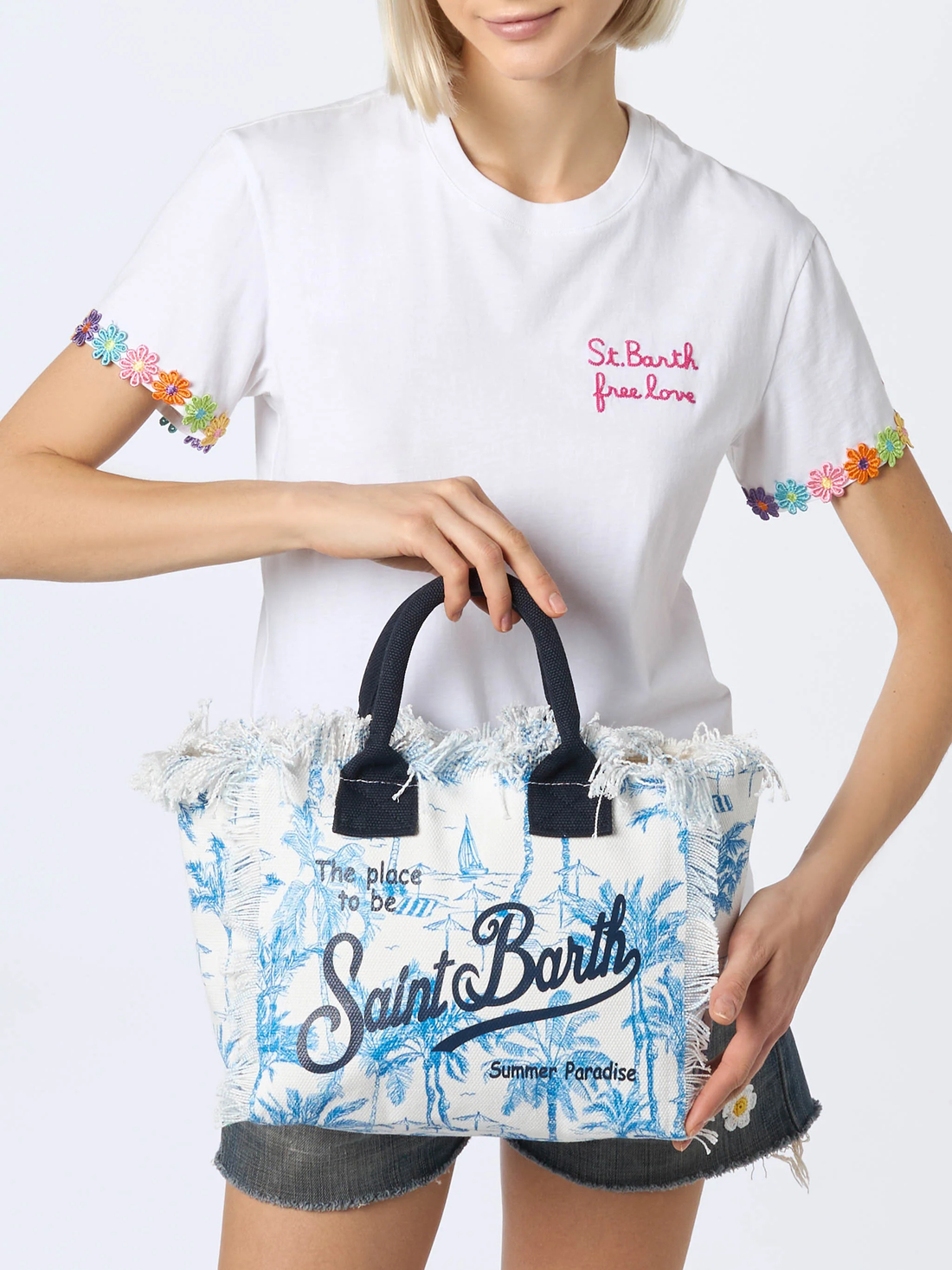 SAC MOYEN IMPRIMÉ TOILE DE JOUY BLEU