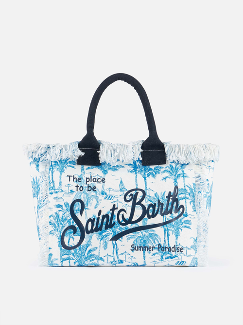 SAC TOILE DE JOUY BLEU