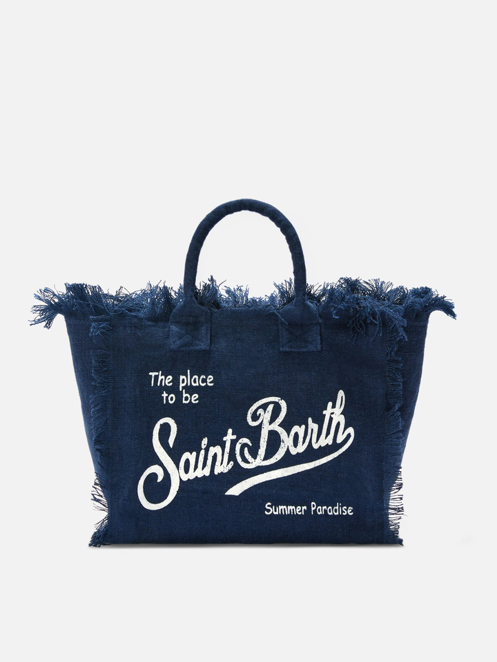 SAC MOYEN EN LIN BLEU MARINE