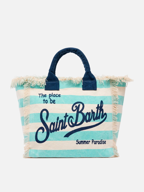 SAC À RAYURES TURQUOISE